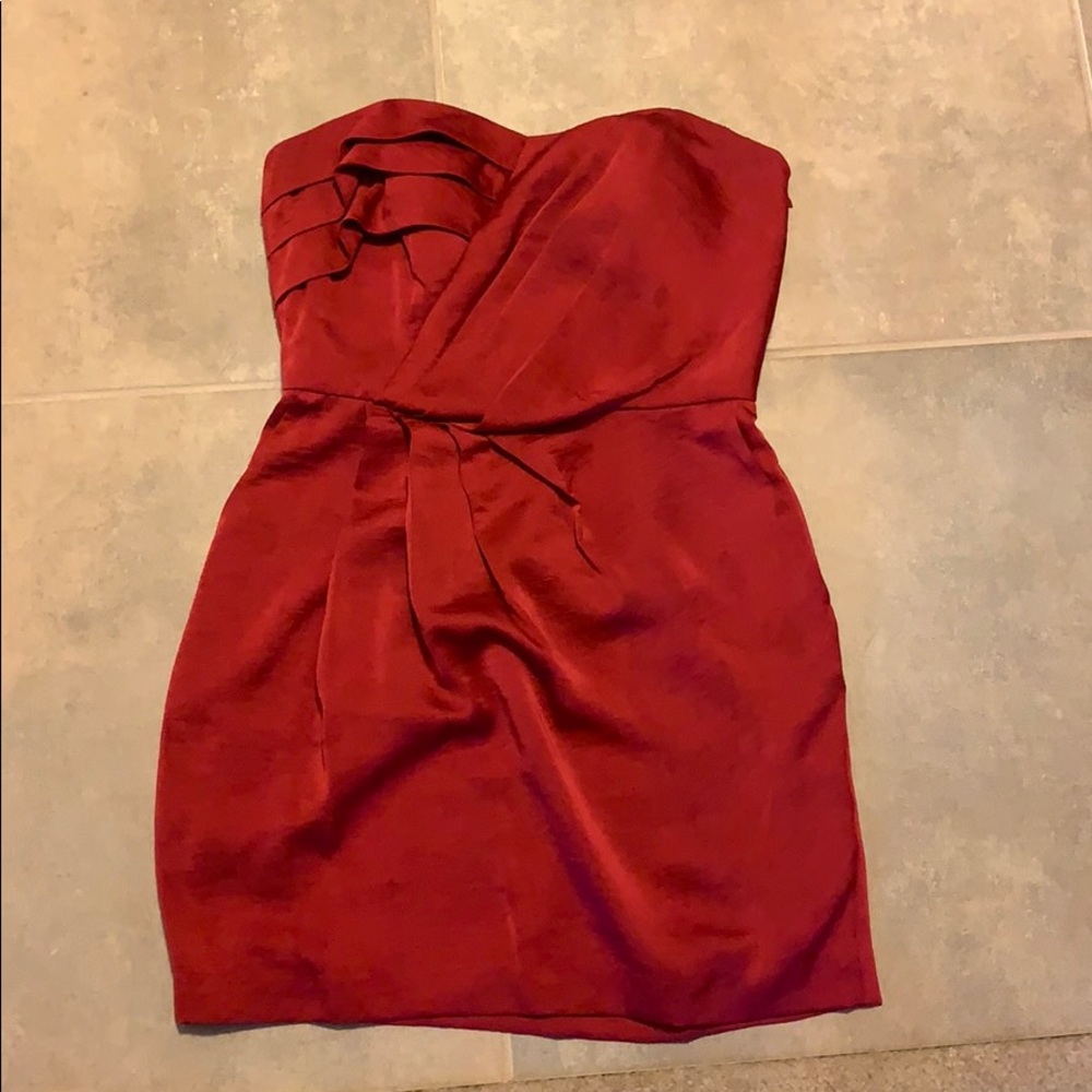 Red BCBG Strapless Dress